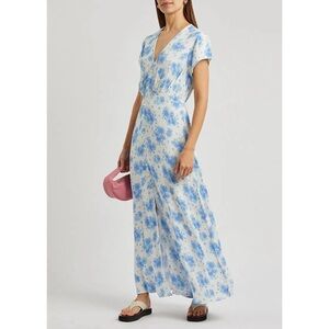 Rixo aspen floral maxi dress blue
